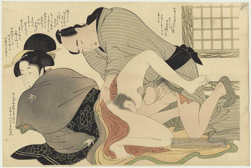 Vorspiel zu Begehren Kitagawa Utamaro Ukiyo e Bijin ga Ölgemälde